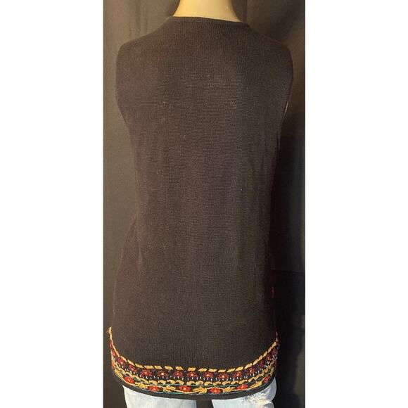 CAROLE LITTLE KNIT BOHO COTTAGECORE TOP SMALL VINTAGE Embroidered - Picture 3 of 7